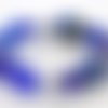 Bracelet bleu outremer argenté perles fantaisie acrylique