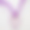 Collier ruban organza violet pendentif coeur craquelé