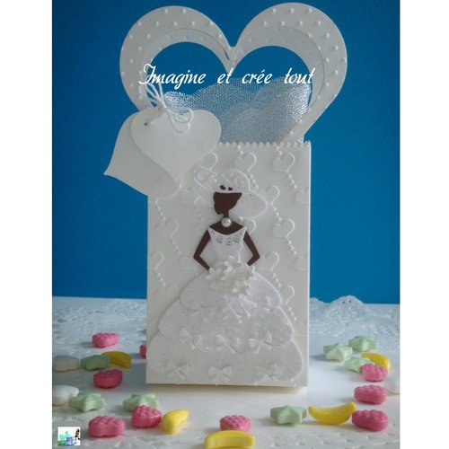 Kit boite de dragées ou confiseries en papier dessin pour mariage à réaliser vous même