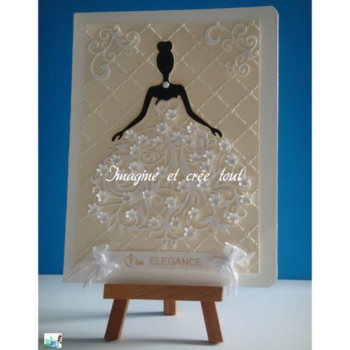 Kit carte défilé de la robe fleurie de la mariée en papier dessin à réaliser vous même