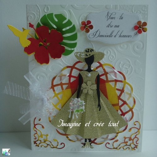 Kit carte mariage exotique, invitation, demande demoiselle d'honneur