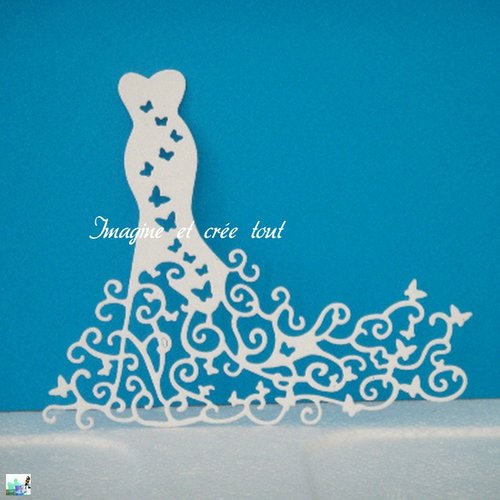 Découpe scrapbooking, embellissement, déco robe, cérémonie, noces, mariage, fête, découpe papier vinyle, die cut