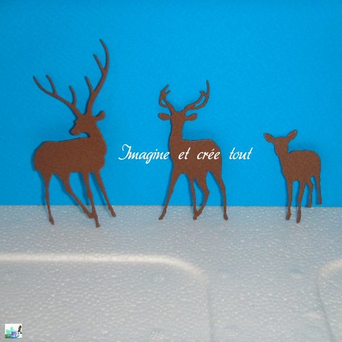 Découpes cerfs, animaux sauvages, fôret, scrapbooking, embellissement, déco,découpe en papier dessin
