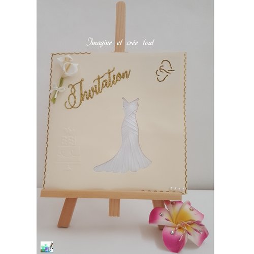 Carte iris folding, invitation mariage, noces, faire part mariage, gaufrage gâteau, calla lily, coeurs entrelacés
