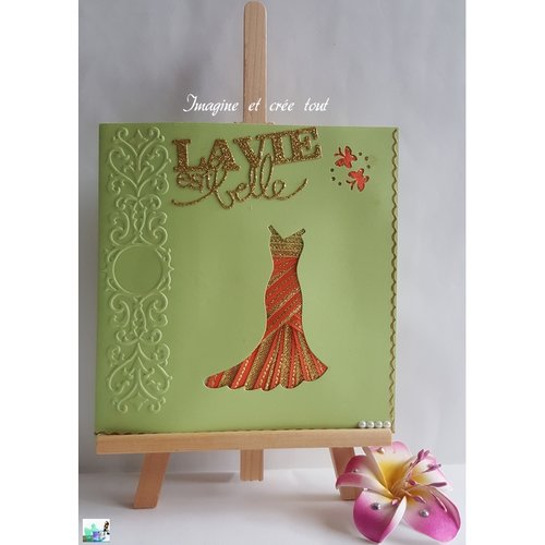 Carte iris folding, remerciement, gaufrage arabesque, création papier et ruban