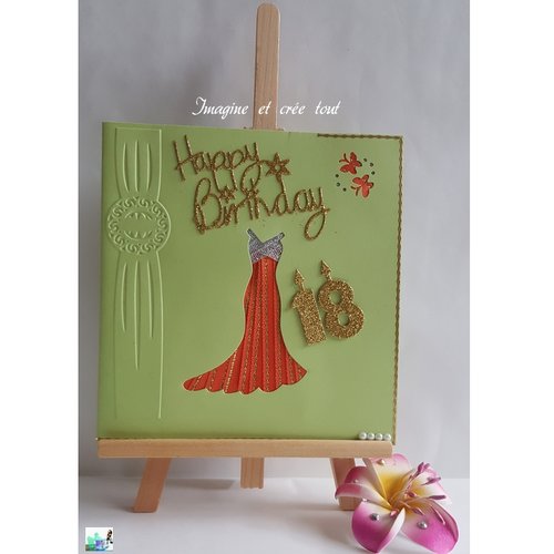 Carte iris folding, anniversaire, happy birthday, gaufrage arabesque, création papier et ruban