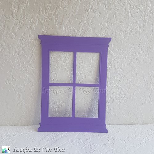Découpe scrap, embellissement, déco, grande fenêtre, maison, découpe en papier dessin violet