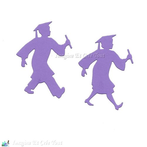 Lot de 2 diplômés, garçon, fille, diplôme, baccalauréat, papier dessin