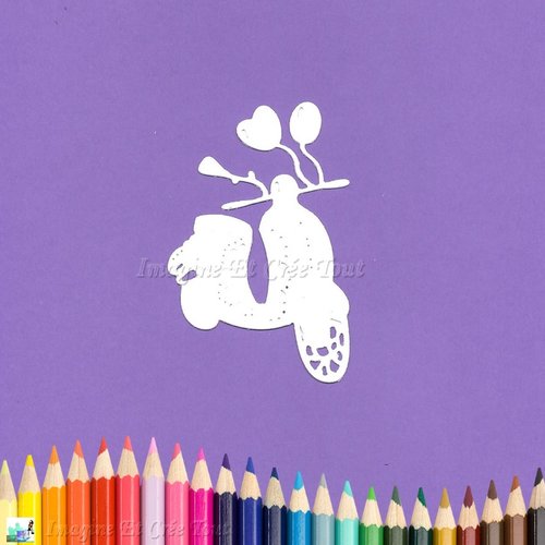 Découpe, ballons, scooter, embellissement, scrapbooking, déco, découpe en papier dessin à colorier