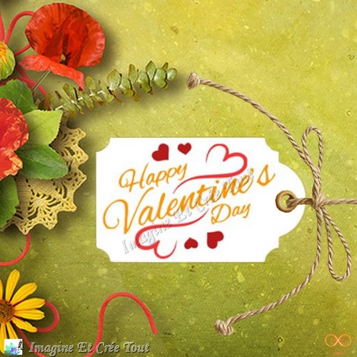 Étiquette personnalisée, st valentin, valentine day, papier dessin blanc