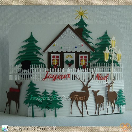 Déco carte pliable table de noël, décembre, merry christmas