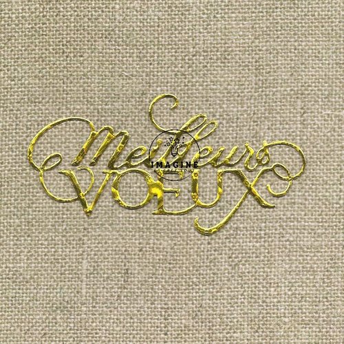 Découpe meilleurs vœux, embellissent, déco, scrapbooking, en papier doré