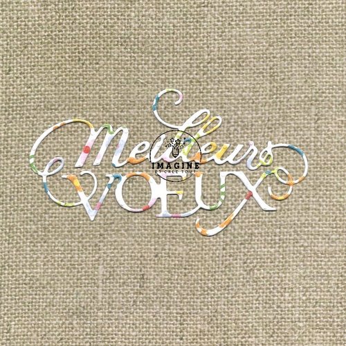 Découpe meilleurs vœux, embellissent, déco, scrapbooking, en papier multicolores
