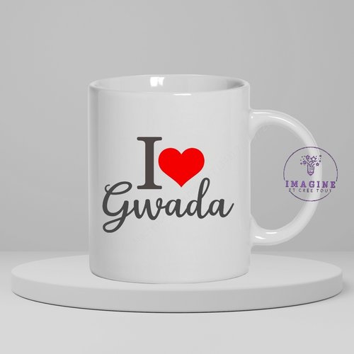 Mug, tasse, personnalisation, mot, sublimation, love, gwada, guadeloupe, 971