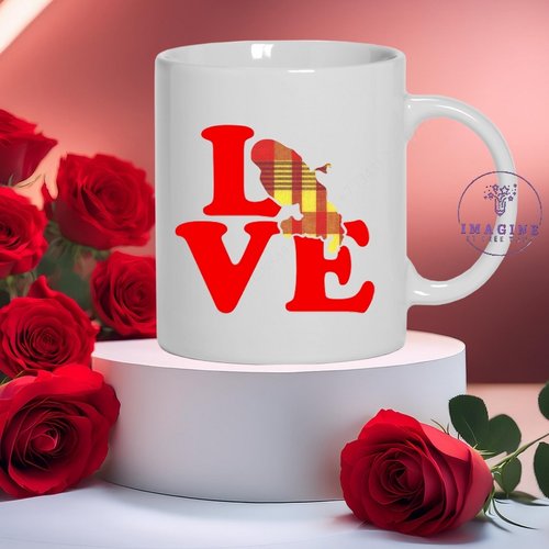 Mug, tasse, personnalisation, mot, sublimation, love, madinina, martinique, 972, thème madras