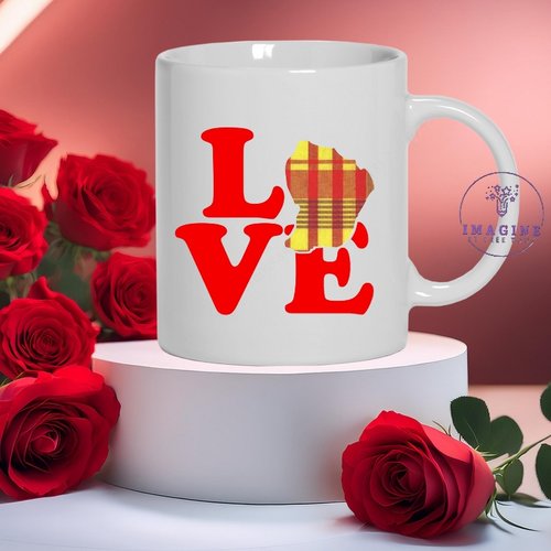 Mug, tasse, personnalisation, mot, sublimation, love, guyane, 973, thème madras
