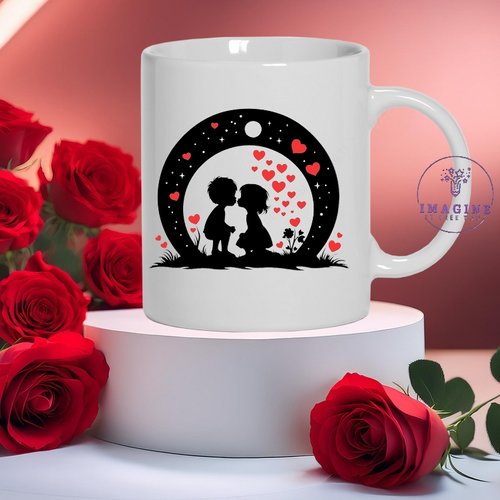 Mug, tasse, personnalisation, mot, sublimation, love, saint valentin, février, cœurs, kiss, kids