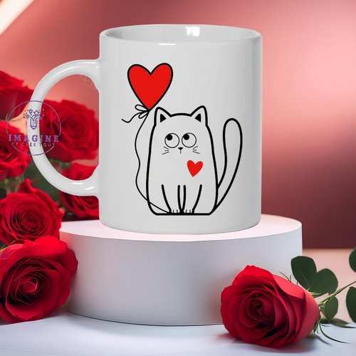 Mug, tasse, personnalisation, mot, sublimation, love, saint valentin, février, chat