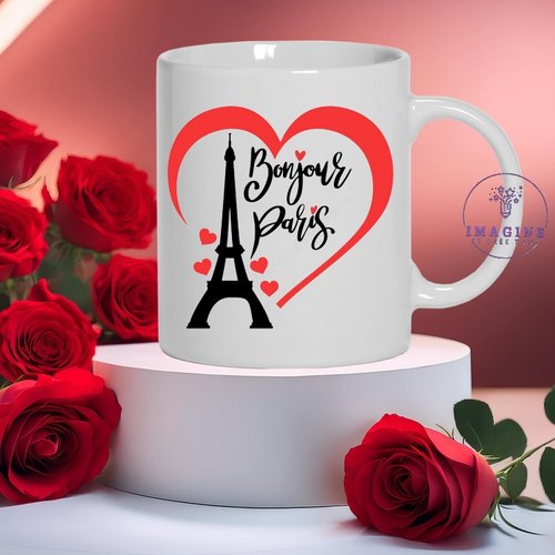 Mug, tasse, personnalisation, mot, sublimation, love, saint valentin, février, bonjour, paris