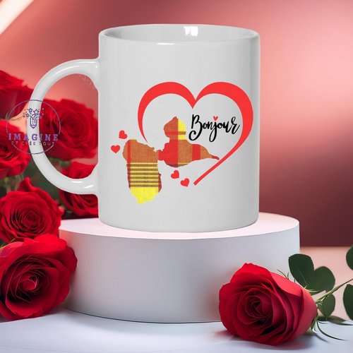 Mug, tasse, personnalisation, mot, sublimation, love, saint valentin, février, bonjour, carte guadeloupe