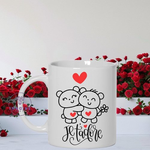 Mug saint valentin - je t'adore -  oursons - amour - love - tasse mot - personnalisation - cadeau à offrir