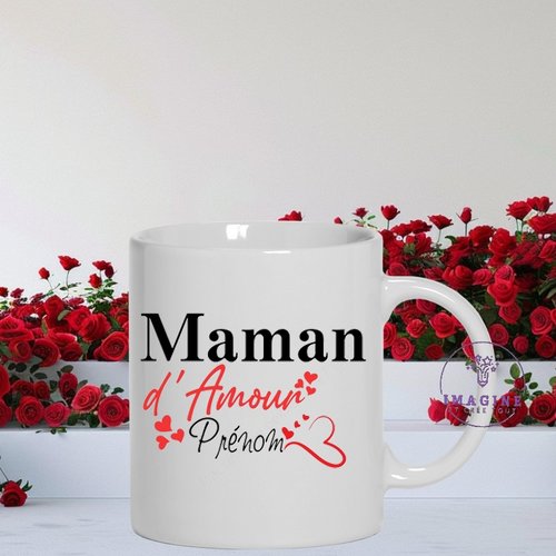 Mug saint valentin - maman d'amour - amour - love - tasse mot - personnalisation - cadeau à offrir