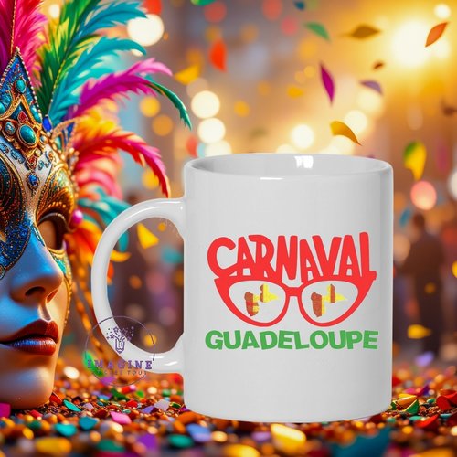 Mug carnaval guadeloupe - carnavalesque - groupe carvaval - ambiance - couleurs tropicale -  cadeau à offrir