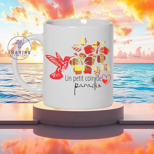 Mug guadeloupe - un petit coin de paradis - gwada - tropique - karukéra - île aux belles eaux - cadeau à offrir
