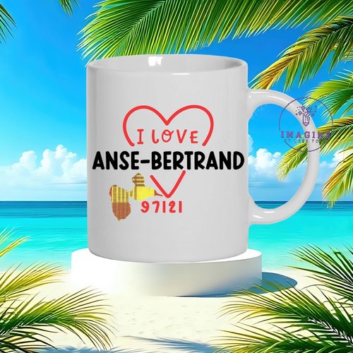 Mug anse-bertrand - commune de la guadeloupe - 97121 - ansois - ansoises -  cadeau à offrir