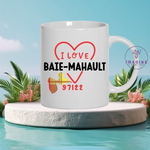Mug baie-mahault - commune de la guadeloupe - 97122 - les baie-mahaultiennes - cadeau à offrir
