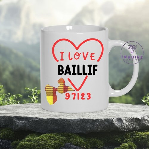 Mug baillif - commune de la guadeloupe - 97123 - les baillifiens - cadeau à offrir