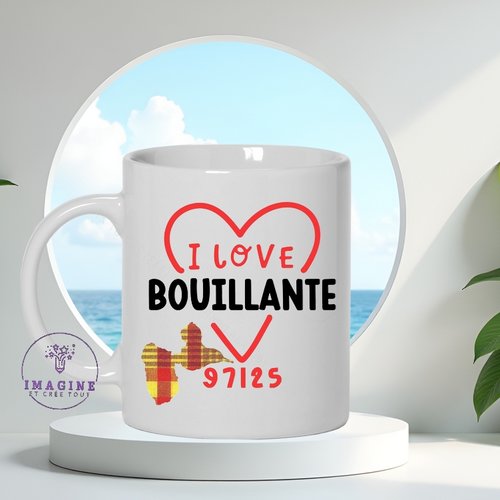 Mug bouillante- commune de la guadeloupe - 97125 - les bouillantais - cadeau à offrir