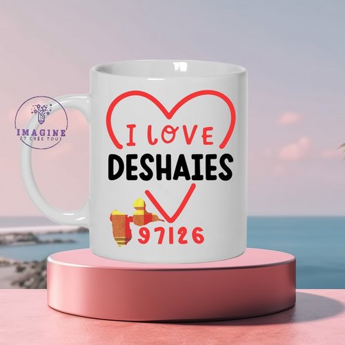 Mug deshaies - commune de la guadeloupe - 97126 - les deshaisiens - cadeau à offrir