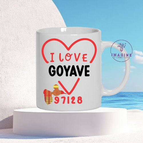 Mug goyave - commune de la guadeloupe - 97128 - les goyaviens - cadeau à offrir