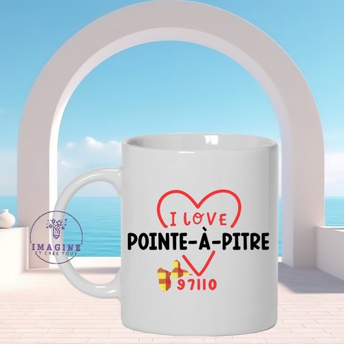 Mug pointe-à-pitre - commune de la guadeloupe - 97110 - les pointois - la place de la victoire - cadeau à offrir