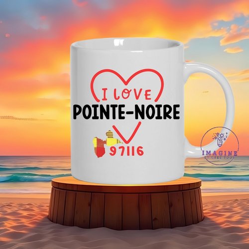 Mug pointe-noire - commune de la guadeloupe - 97116 - les pointe-noiriens - cadeau à offrir