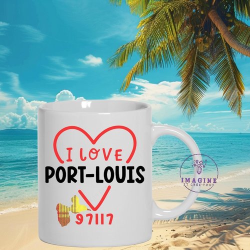 Mug port-louis - commune de la guadeloupe - 97117 - les port-louisiens - cadeau à offrir