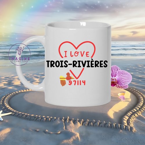 Mug trois-rivières - commune de la guadeloupe - 97114 - les trois-rivièriens - site historique de roussel  - cadeau à offrir