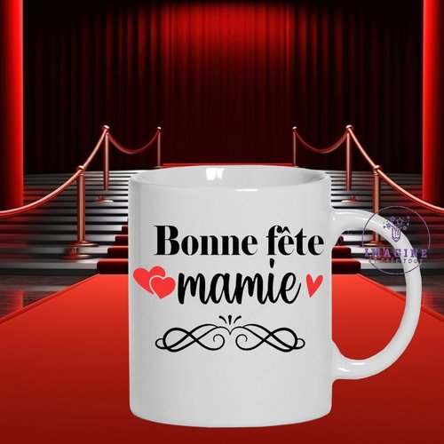 Mug bonne fête mamie - grand-mère - mars - bouquet - love - roses - amour - cadeau à offrir