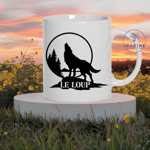 Mug le loup - chaperon rouge - wof - forêt - love - grand-mère - amour - cadeau à offrir (prénom à préciser)