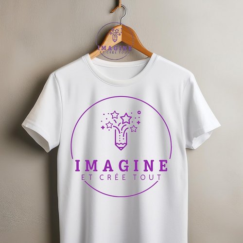 T-shirt personnalisé pour homme - ras du cou  - logo - boutique - imagine_et_crée_tout - cadeau à offrir