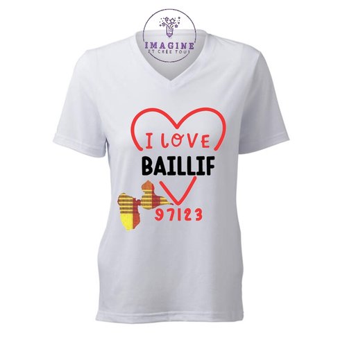 T-shirt personnalisé pour femme - v - commune guadeloupe - baillif - distillerie bologne - cadeau à offrir