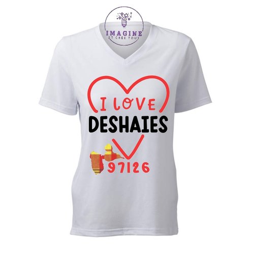 T-shirt personnalisé pour femme - v - commune guadeloupe - deshaies - jardin botanique - cadeau à offrir