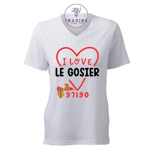 T-shirt personnalisé pour femme - v - commune guadeloupe - le gosier - aquarium de la guadeloupe - cadeau à offrir