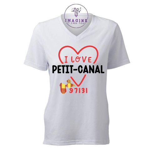 T-shirt personnalisé pour femme - v - commune guadeloupe - petit-canal - les marches des esclaves - musée de la vie d'antan