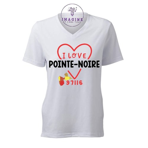 T-shirt personnalisé pour femme - v - commune guadeloupe - pointe-noire - cascade le saut de l'acomat - la vanilleraie de fety