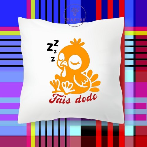 Taie personnalisé - lit - sommeil - dodo - mixte - confort - dindonneau - fais dodo
