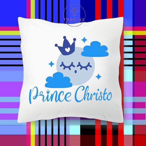 Taie personnalisé - lit - sommeil - dodo - garçon - confort - étoiles - prince - nuages - bleu- (prénom à préciser)