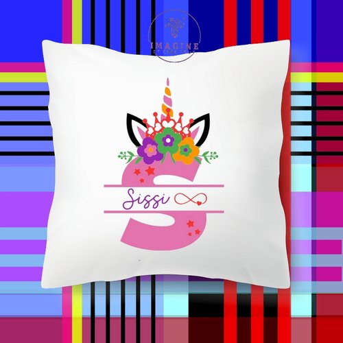 Taie personnalisé - lit - sommeil - infinity - fille - confort - fleurs - princesse - licorne - violet - oreiller (prénom à préciser)