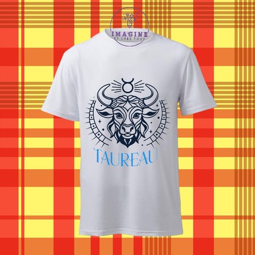 T-shirt personnalisé pour homme - ras du cou - signe - astrologie - zodiacal - taureau - stable - persévérant